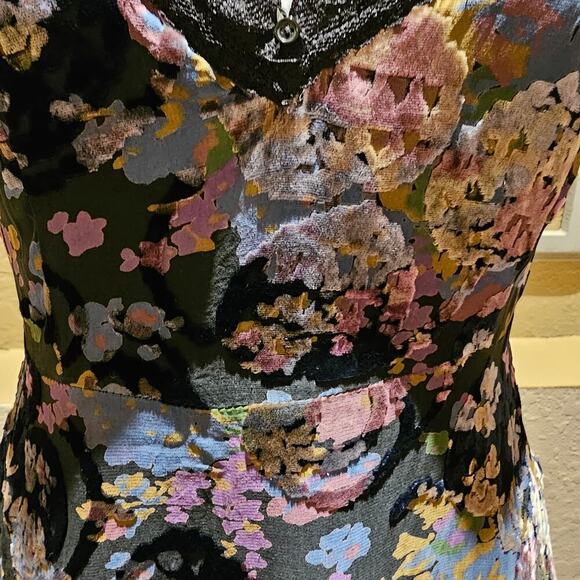 Free People S 4 Crushed Velvet Dark Romantic Dress Witchy Goth Dark Academia - Picture 6 of 16